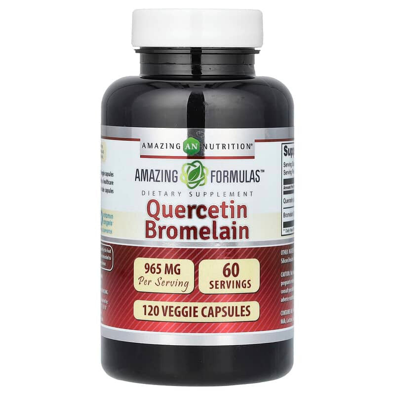 Amazing Nutrition Quercetin 800 Mg With Bromelain 165 Mg Capsules, 120 Ea